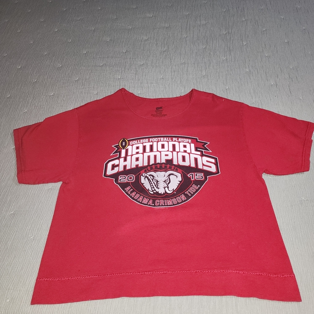 Women's AL Crimson Tide 2015 Champions Short Sleeve Hanes  Shirt Size Medium